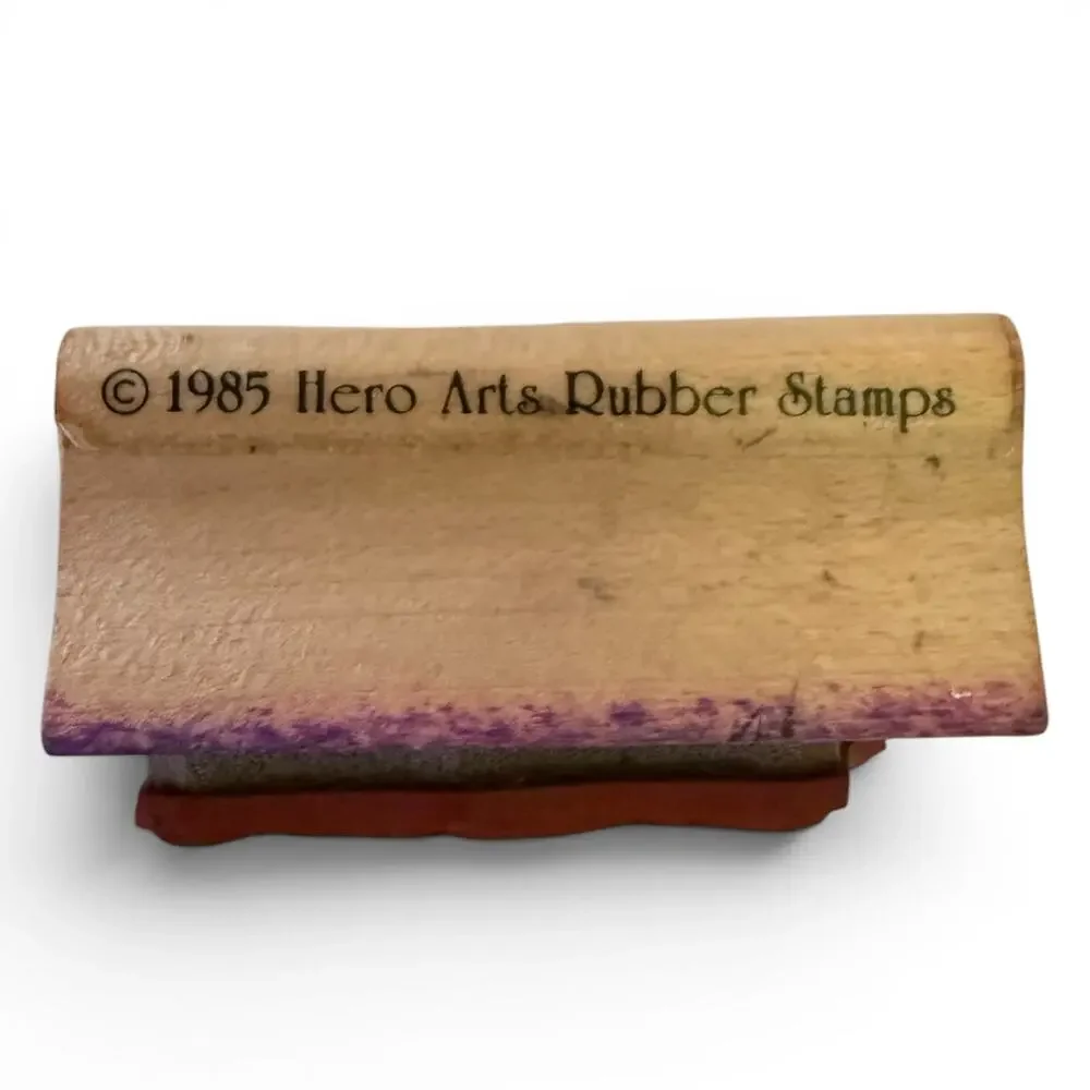 Hero Arts Vintage 1985 Teddy Bear With Hearts Rubber Stamp